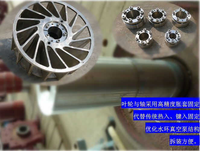 2BVF水環(huán)式真空泵采用高精度脹套固定，能優(yōu)化水環(huán)式真空泵結構，拆裝方便，節(jié)約成本